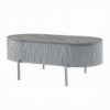 Doug Coffee Table, Gray High Gloss, Chrome Metal, Gray Wood, 47 Inch