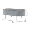 Doug Coffee Table, Gray High Gloss, Chrome Metal, Gray Wood, 47 Inch