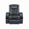 150220266991ee422631e.jpeg Liza Power Motion Recliner Chair, Bluetooth, Gray Black Faux Leather