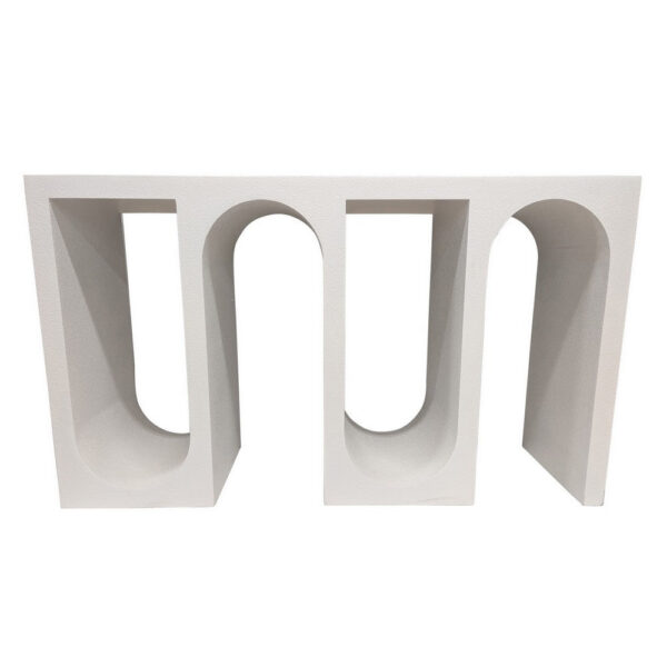 150220266991ee7d634d2.jpeg Rectangular Console Table with Wavelike Base, 54 Inch White Wood