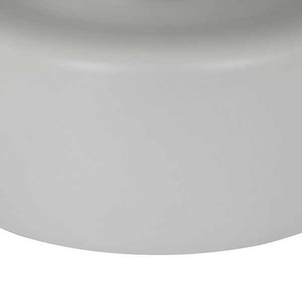 Ricca Plant Stand Table, White Metal, Round 29 Inch Top, Pedestal Base