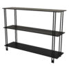 Rasha 3 Tier Storage Rack Rack, Spacious Shelves, Black Metal, 44 Inch
