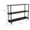 Rasha 3 Tier Storage Rack Rack, Spacious Shelves, Black Metal, 44 Inch