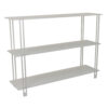 Rasha 3 Tier Storage Rack Rack, Spacious Shelves, White Metal, 44 Inch