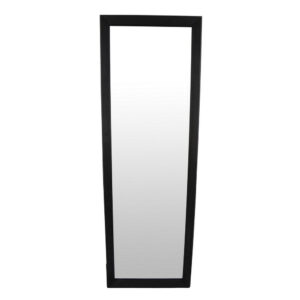 Wall-Mounted Mirror with Tall Rectangular Frame, 24 x 71, Black Metal