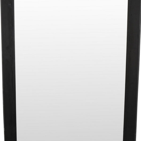 Wall-Mounted Mirror with Tall Rectangular Frame, 24 x 71, Black Metal