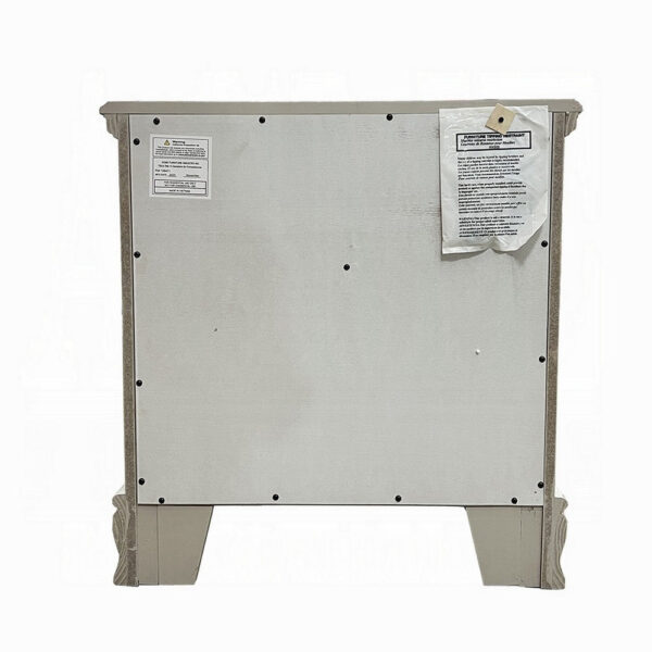 Auri Kids Nightstand, 3 Drawers and Scalloped Base, 27 Inch Gray Wood