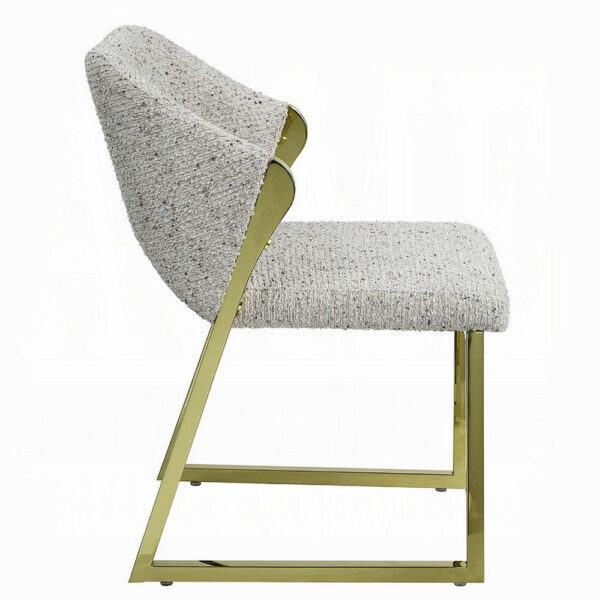 150220266991ef2ad238c.jpeg Side Dining Chair, Gold Stainless Steel, Gray Soft Teddy Sherpa