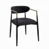 150220266991ef3a27179.jpeg Vonn Dining Side Chair Set of 2, Black Gold Metal, Black Fabric