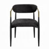 150220266991ef3ca4c70.jpeg Vonn Dining Side Chair Set of 2, Black Gold Metal, Black Fabric