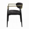 150220266991ef415e875.jpeg Vonn Dining Side Chair Set of 2, Black Gold Metal, Black Fabric