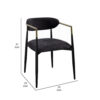 150220266991ef43e996f.jpeg Vonn Dining Side Chair Set of 2, Black Gold Metal, Black Fabric