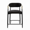 Vonn 25 Inch Counter Height Chair, Padded Fabric, Black Metal Frame