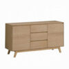 150220266991efa68114f.jpeg Semi Sideboard Buffet Console, 3 Drawers, 2 Cabinets, Oak Brown Wood