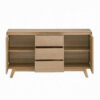 150220266991efab3a59c.jpeg Semi Sideboard Buffet Console, 3 Drawers, 2 Cabinets, Oak Brown Wood