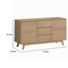 150220266991efb00d794.jpeg Semi Sideboard Buffet Console, 3 Drawers, 2 Cabinets, Oak Brown Wood