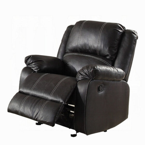 150220266991efdd97cea.jpeg Zuru Motion Manual Rocker Recliner Chair, Plush Black Faux Leather