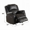 150220266991efe6c676b.jpeg Zuru Motion Manual Rocker Recliner Chair, Plush Black Faux Leather