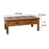 150220266991eff8d2e46.jpeg Marv Coffee Table, 2 Drawers, 49 Inch Rectangular w Brown Slate Inlay