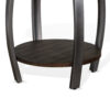 Flint Side End Table w Shelf, Barrel Shape, 24 Inch Dark Brown Round