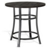 Flint Counter Height Table Round 36 Inch, Dark Brown Mahogany w Metal