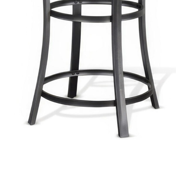 Flint Counter Height Table Round 36 Inch, Dark Brown Mahogany w Metal