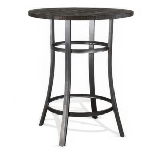 150220266991f07da6343.jpeg Flint Bar Height Table Round 42 Inch, Dark Brown Mahogany Wood n Metal