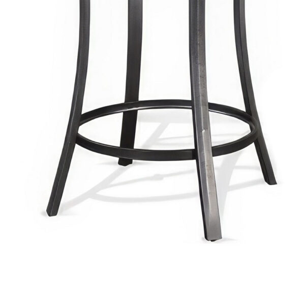 Flint Bar Height Table Round 42 Inch, Dark Brown Mahogany Wood n Metal