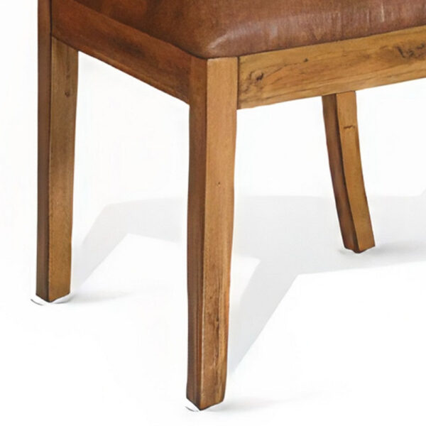 Marv Set of 2 Dining Chairs, Slat Back, Light Brown Microfiber, Mahogany Mindi