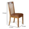 Marv Set of 2 Dining Chairs, Slat Back, Light Brown Microfiber, Mahogany Mindi