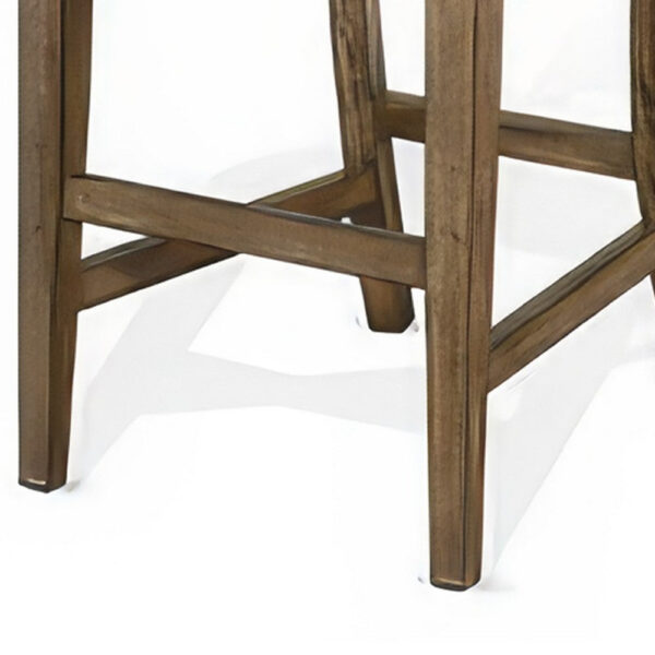 Yael Barstool Chair, Set of 2, Ladderback, Black Microfiber, Taupe Mahogany Wood