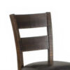 Flint Dining Chair, Set of 2, Ladderback, Dark Gray Fabric and Brown Mahogany