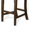 Flint Barstool Chair, Set of 2, Ladderback, Black Vinyl, Dark Brown Mahogany