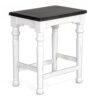 Orso Counter Height Stool Set of 2, White, Dark Brown Mahogany Wood