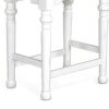 Orso Counter Height Stool Set of 2, White, Dark Brown Mahogany Wood