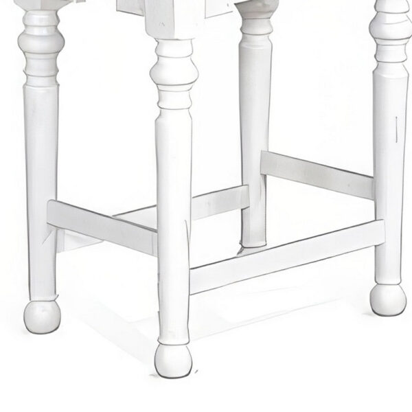 Orso Counter Height Stool Set of 2, White, Dark Brown Mahogany Wood