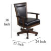150220266991f14a00242.jpeg Flint Rolling Swivel Game Chair, Black Faux Leather, Dark Brown Wood