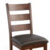 Reggie Dining Chair Set of 2, Ladderback, Dark Gray Faux Leather Brown