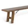 Yael Bench, 72 Inch Light Brown Mindi and Mahogany, Turnbuckle Accents