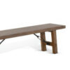 Yael Bench, 72 Inch Light Brown Mindi and Mahogany, Turnbuckle Accents