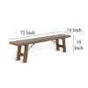 Yael Bench, 72 Inch Light Brown Mindi and Mahogany, Turnbuckle Accents