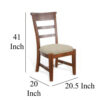 150220266991f1a3c2e77.jpeg Reggie Side Dining Chair Set of 2, Ladderback, Beige, Brown Mahogany