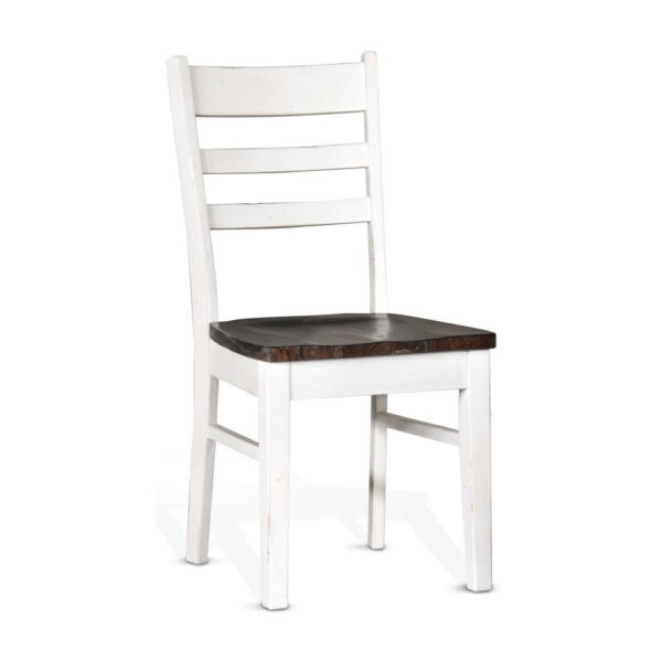 150220266991f1bd4d5d5.jpeg Orso Dining Chair Set of 2, Ladderback, White and Dark Brown Mahogany