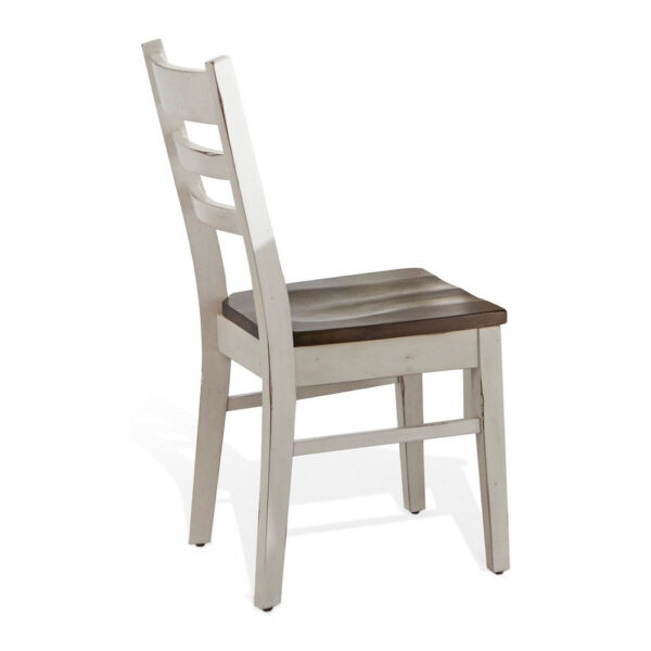 150220266991f1c32b164.jpeg Orso Dining Chair Set of 2, Ladderback, White and Dark Brown Mahogany