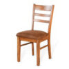 Marv Dining Chair Set of 2, Ladderback, Saddle Seat, Light Brown Wood