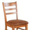 Marv Dining Chair Set of 2, Ladderback, Saddle Seat, Light Brown Wood