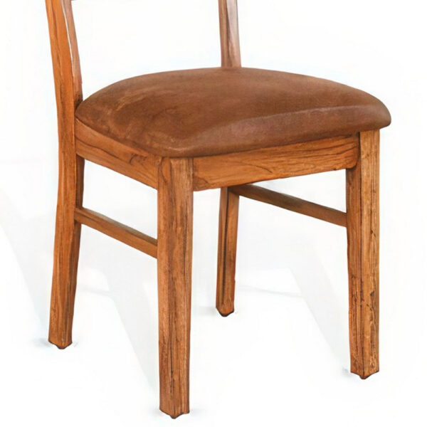 Marv Dining Chair Set of 2, Ladderback, Saddle Seat, Light Brown Wood