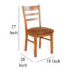 Marv Dining Chair Set of 2, Ladderback, Saddle Seat, Light Brown Wood