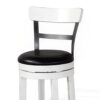 Orso Swivel Counter Stool Chair Set of 2, Black Faux Leather, White