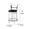 Orso Swivel Counter Stool Chair Set of 2, Black Faux Leather, White